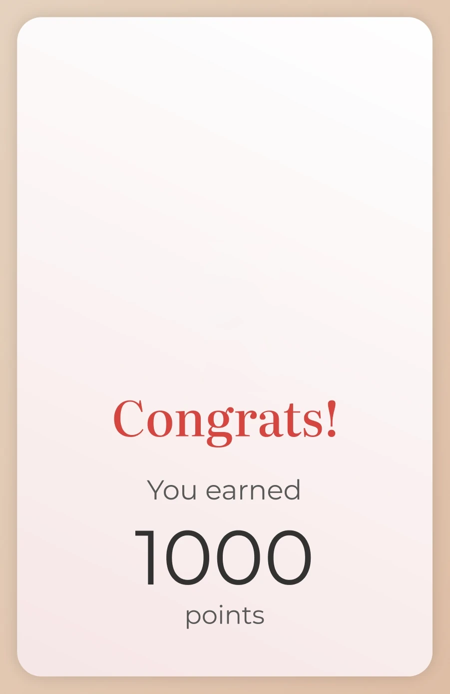 Congrats, you earned 1000 points