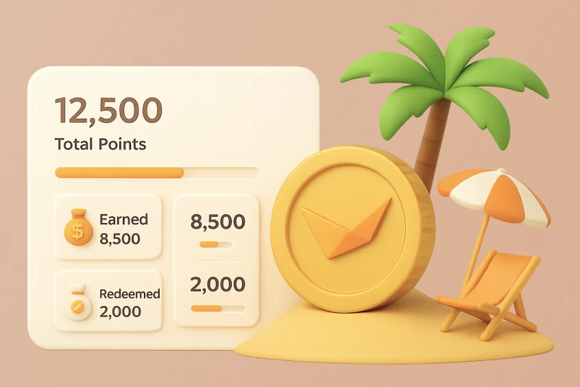 12,500 total points card
