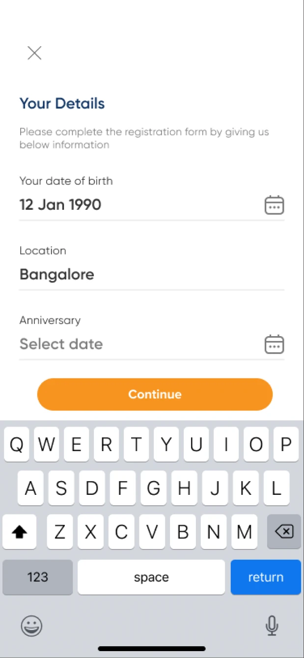 Your details form