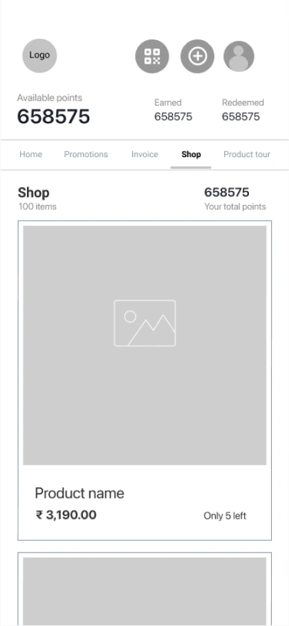 Wireframe: Shop