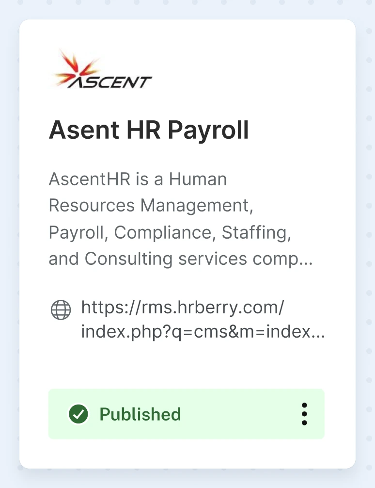 Ascent HR Payroll app card