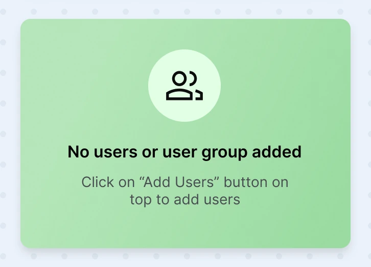No users or user group added