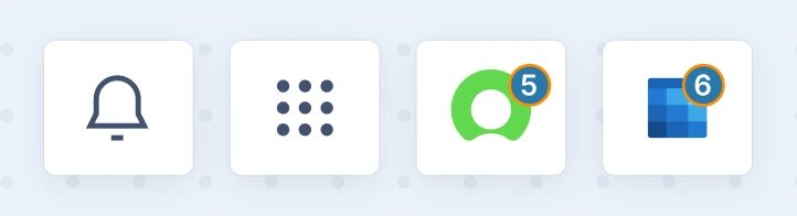 Notification, apps and console icons
