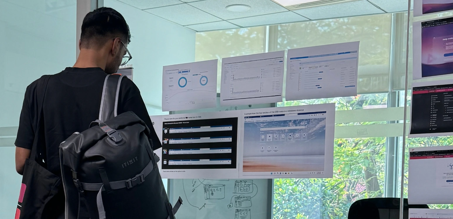 The team reviewing wireframes together