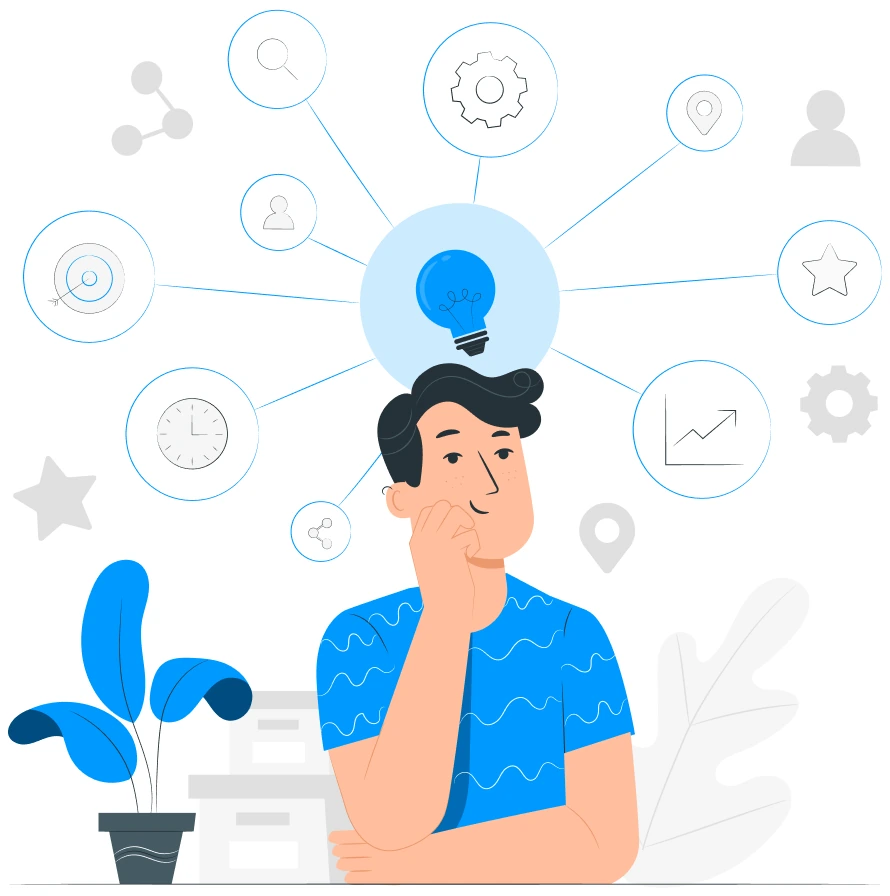 A designer thinking through connected ideas