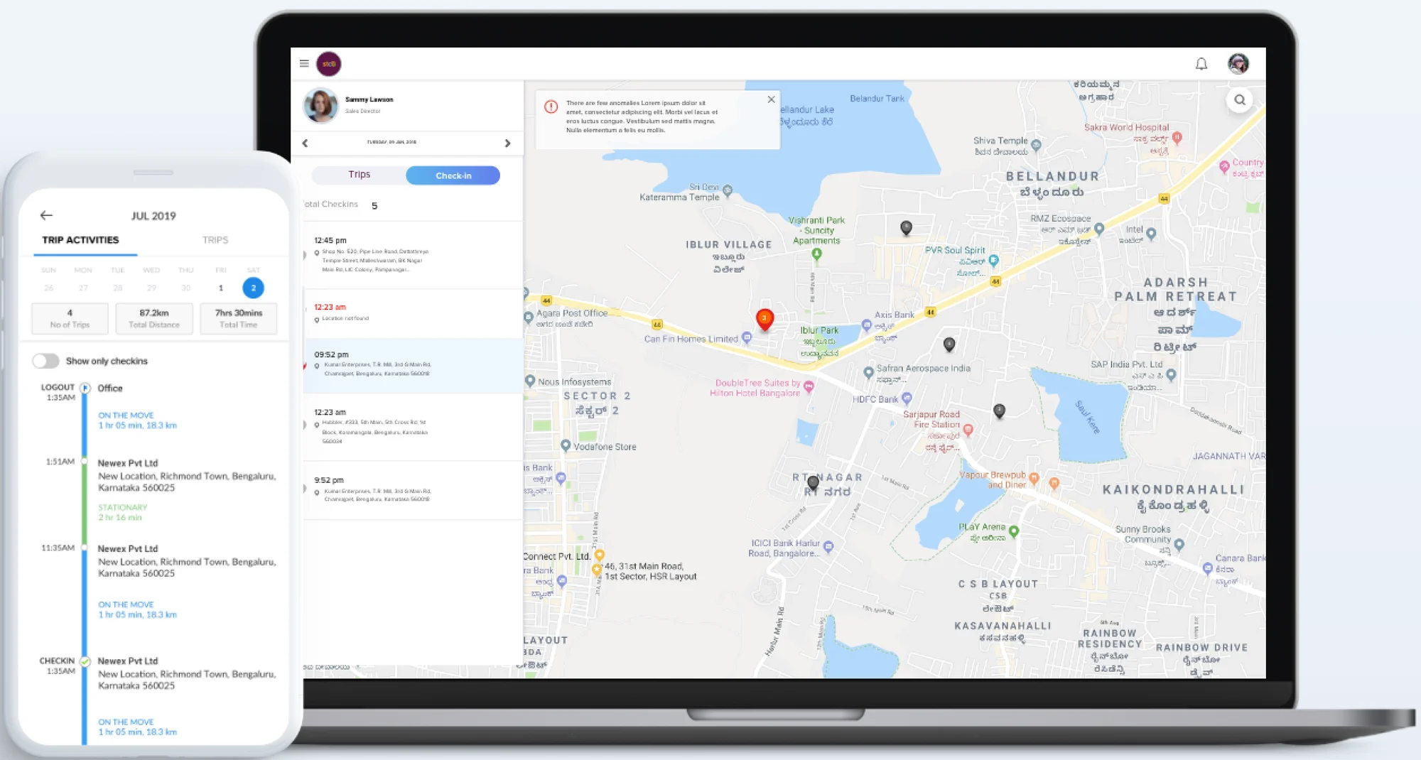 The team map for managers on the web