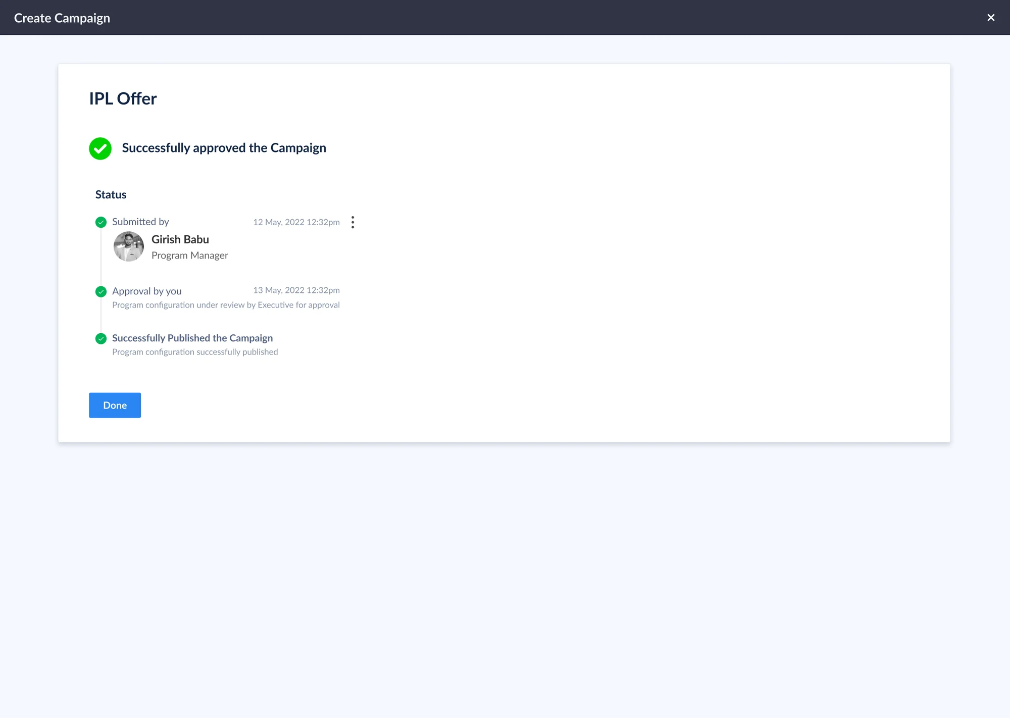 Step 7: campaign approved