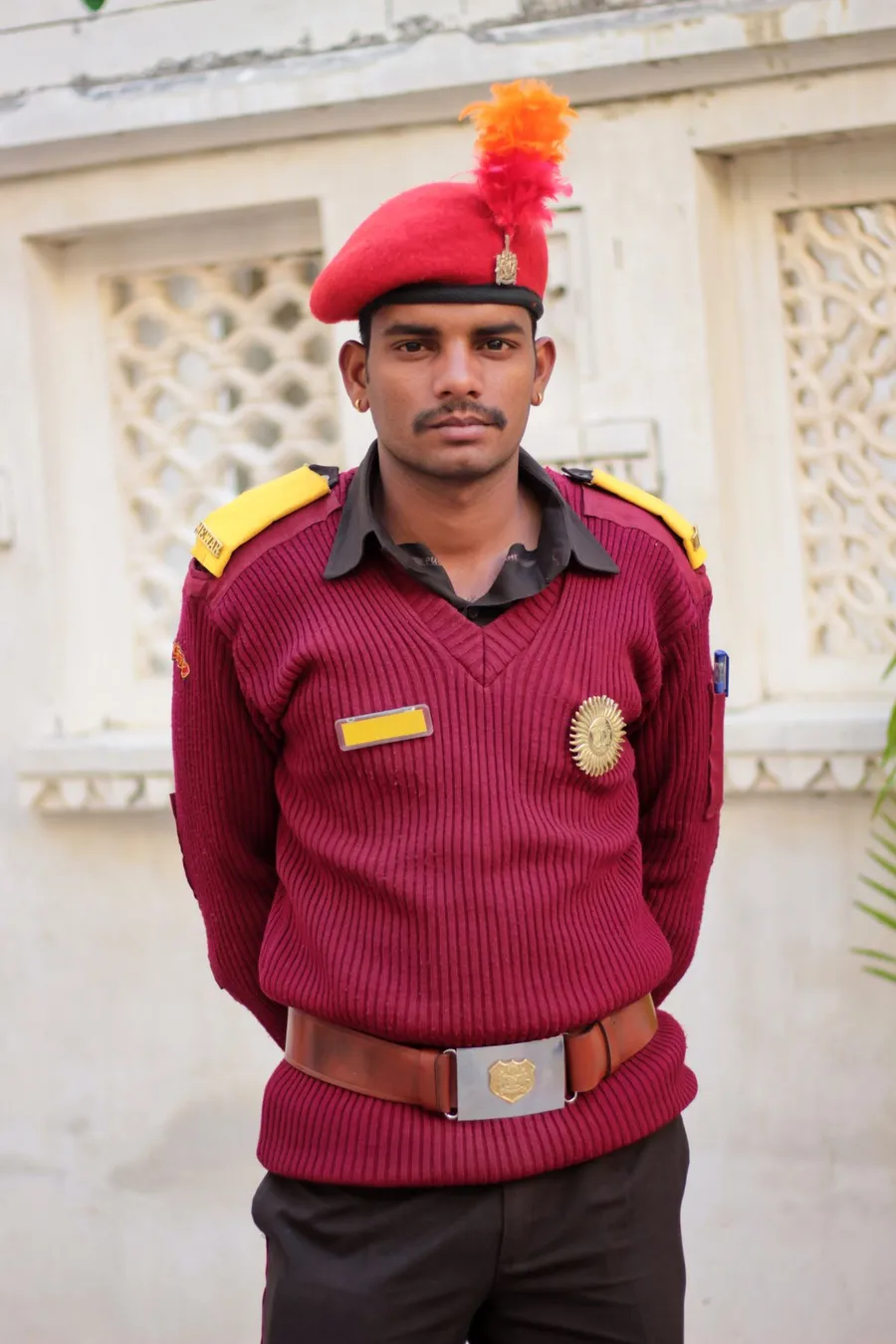 A security guard in uniform